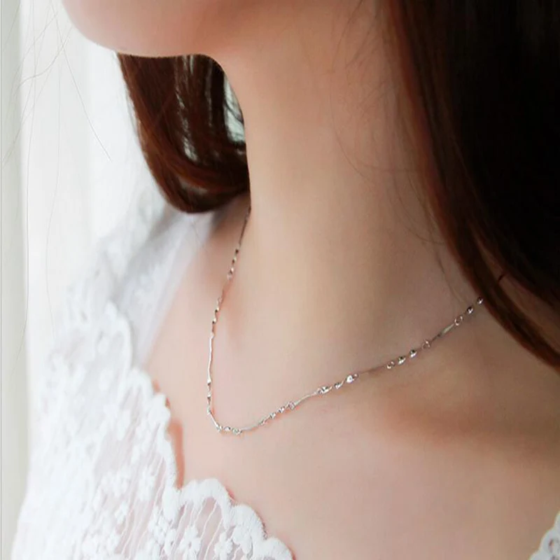 

Wholesale 925 Sterling Silver Chain Necklace Slim Snake Cross Chains Choker For Women Men Fashion Minimalism Jewelry