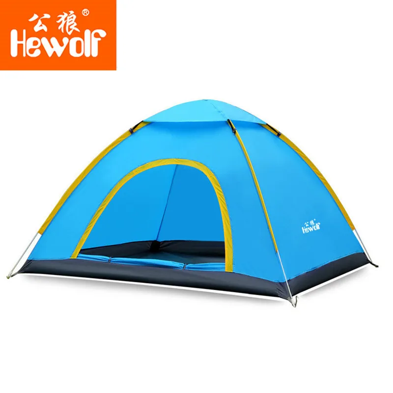 

Hewolf Portable Tents Outdoor Anti-UV 2 Person Quick Open Tent Ultralight Waterproof Single Layer Beach Camping Tent 4 Seasons
