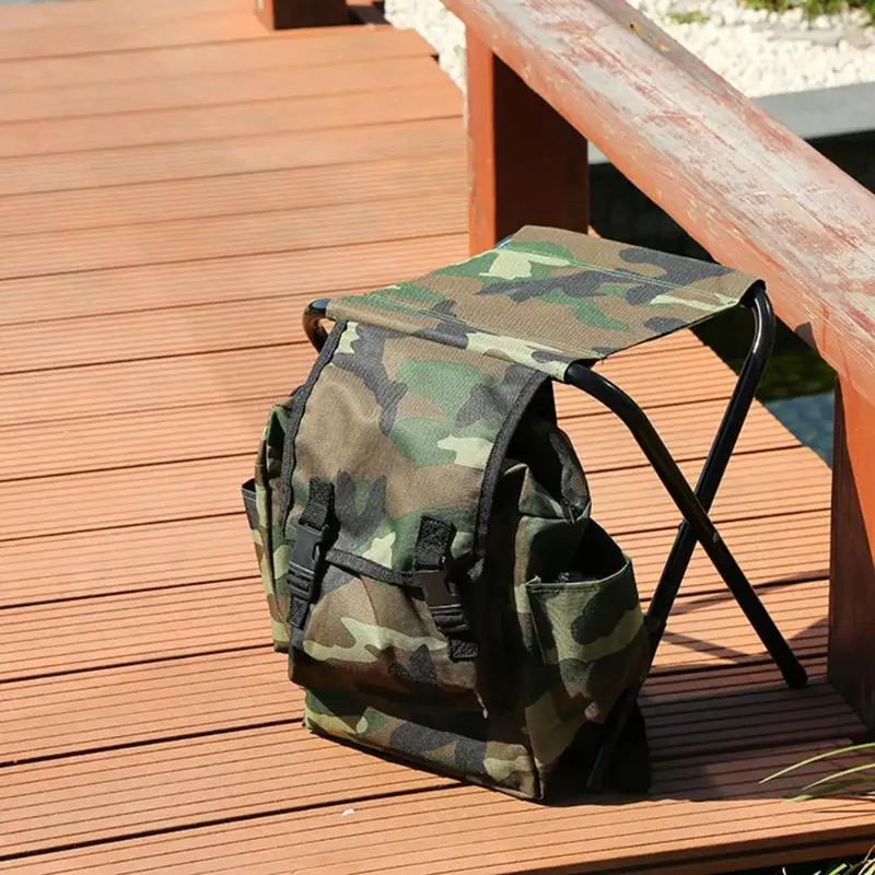 Outdoor Camping Mountaineering Fishing Foldable Carry Stool Chair with Storage Bag Portable Capacity Pesca Iscas Fish Tackle