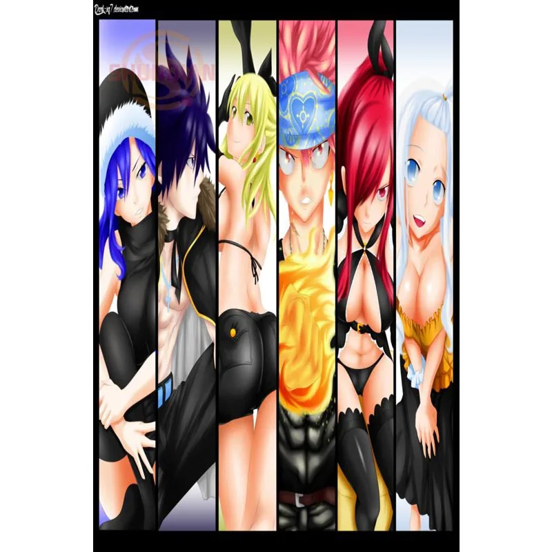 Новый Fairy Tail постер японское аниме Обычная сатиновая печати плакатов ткань на
