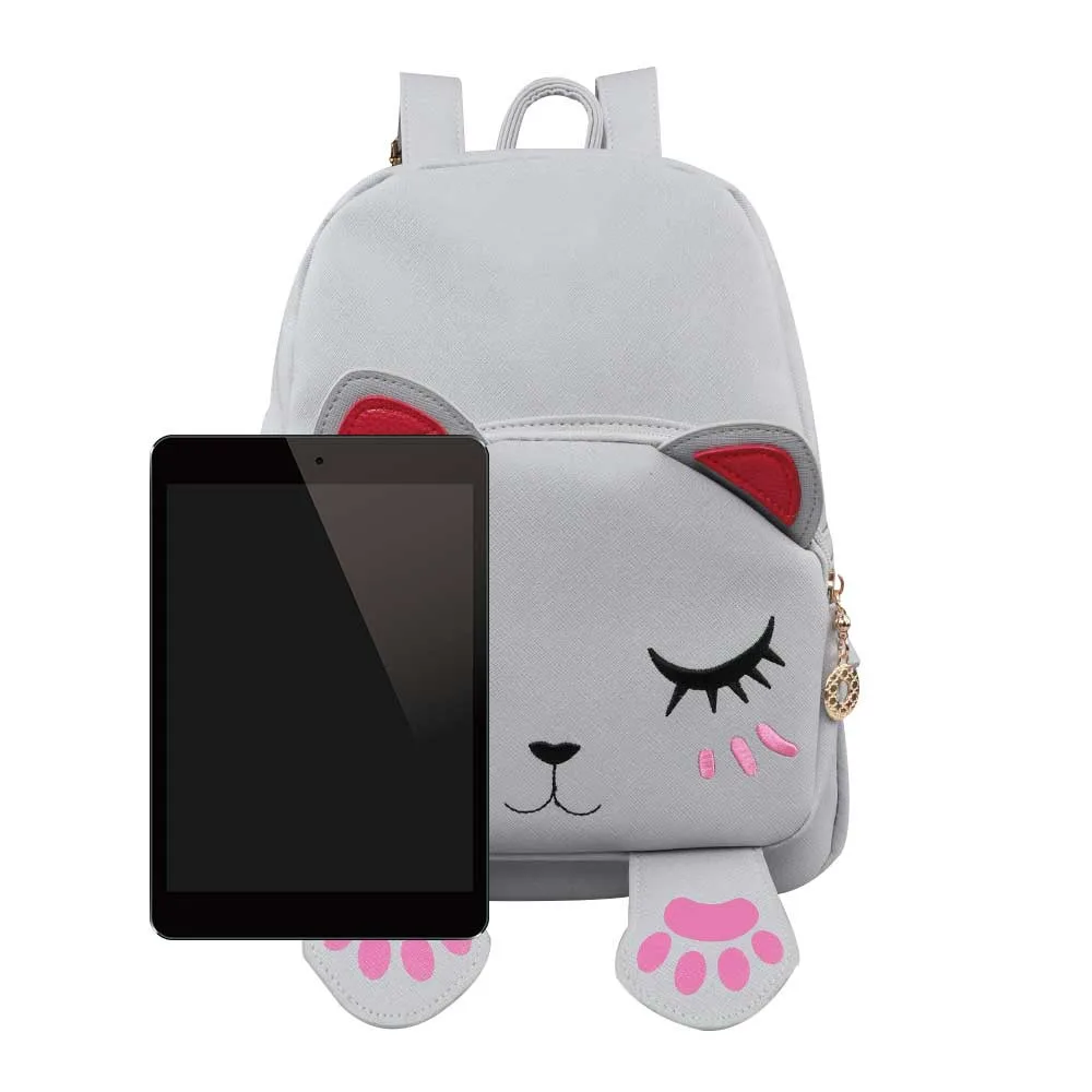Милый кот рюкзак школьный женский из искусственной кожи рюкзаки для девочек-подростков забавные кошачьи уши холщовые сумки на плечо женские Mochila