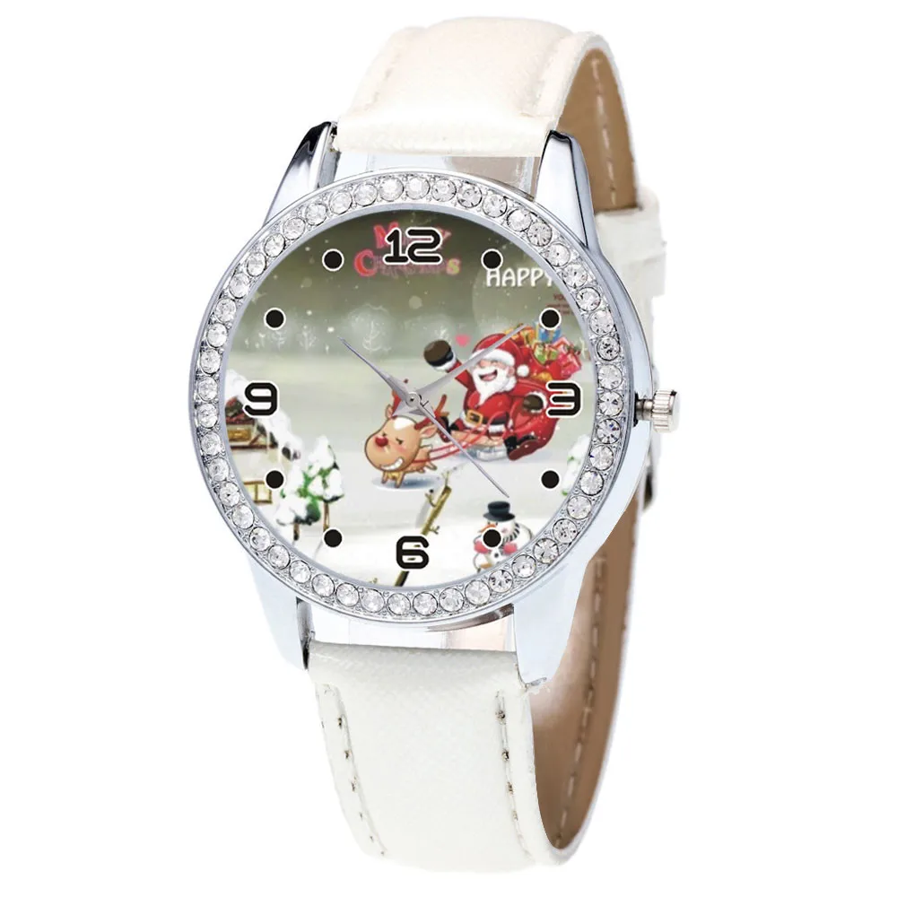 Vogue Diamond Leather Band Analog Quartz  Wrist Women Watch For Christmas Gifts