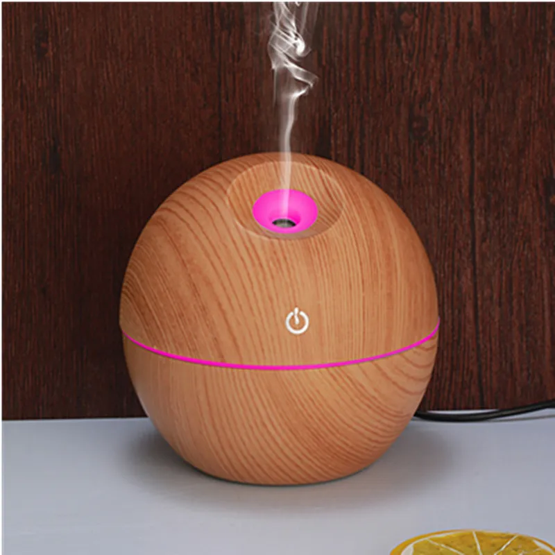 

130ML Mini USB Aroma Wood Essential Oil Diffuser Ultrasonic Electric Aroma Light Led Mist Maker For Home Air Humidifier