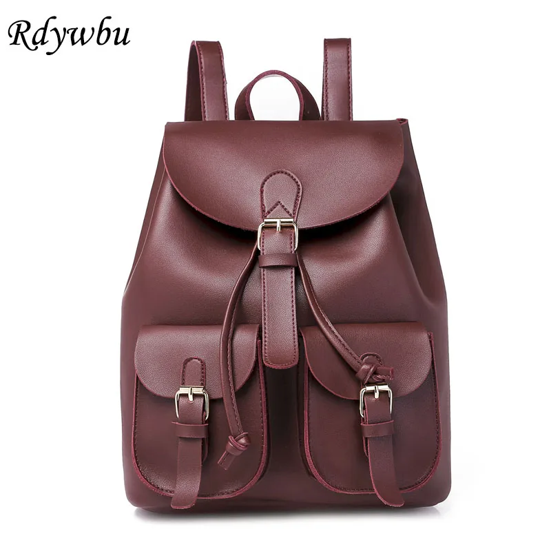 

Rdywbu New Women PU Leather Backpack Large Capacity Rucksack Big School Bag For Girl Teenage Travel Bolsas Mochila Feminina B650
