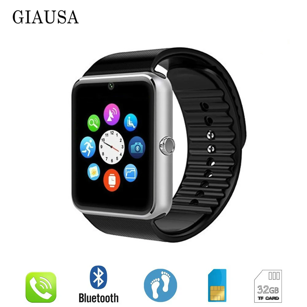  Bluetooth Smart Watch Men GT08 With Touch Screen Big Battery Support TF Sim Card Camera For IOS iPh - 32978696437