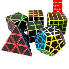 Нетоксичный Волшебные кубики углеродного волокна наклейки Профессиональный 2x2x2 Пирамидка кубик Megaminx, Magico, Обучающие Развивающие игрушки для детей и взрослых
