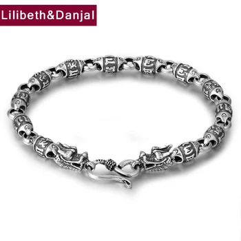 

2019 Buddha Survival Bracelet 100% 925 Sterling Silver Jewelry Men Women Mantra Scripture Dragon friendship Bracelet Bangle B53