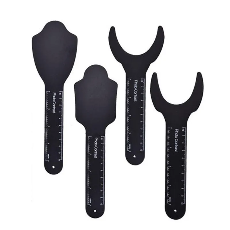 

4PCS/set Dental Orthodontic Black Background Photo Image Contrast Board Oral Cheek Plate With Scale Mark Autoclavable Instrument