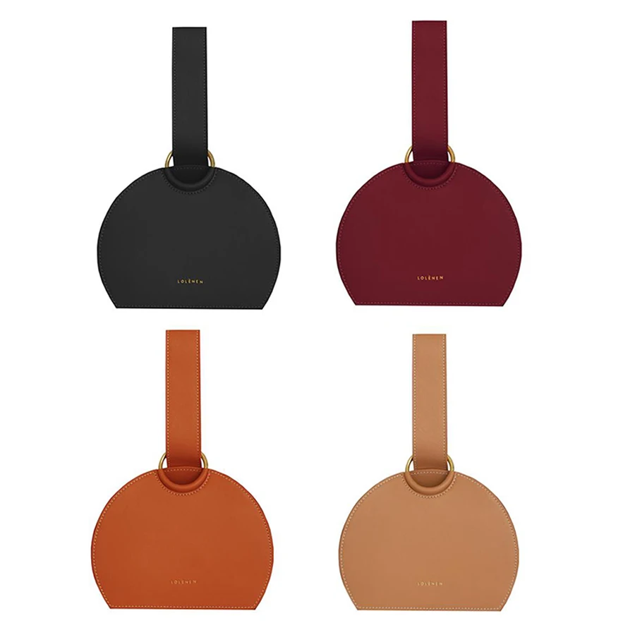 INS عارضة القوس حقائب النساء الماركات أعلى-مقبض بو الجلود حقيبة صغيرة مستحضرات تجميل السيدات بسيطة النساء أكياس المحافظ تصميم شيك