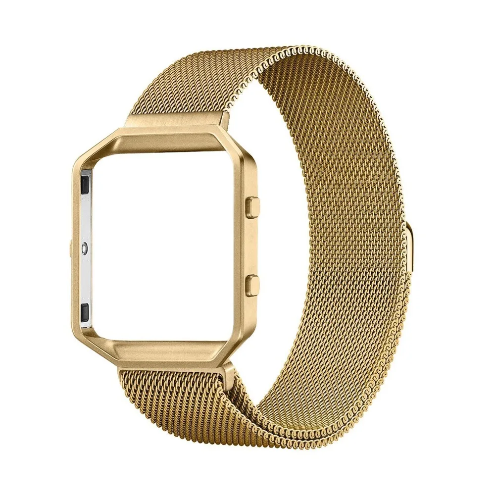2016 Milanese Loop Stainless Steel Bracelet Strap Band Frame for Fit bit Blaze with Magnet Lock