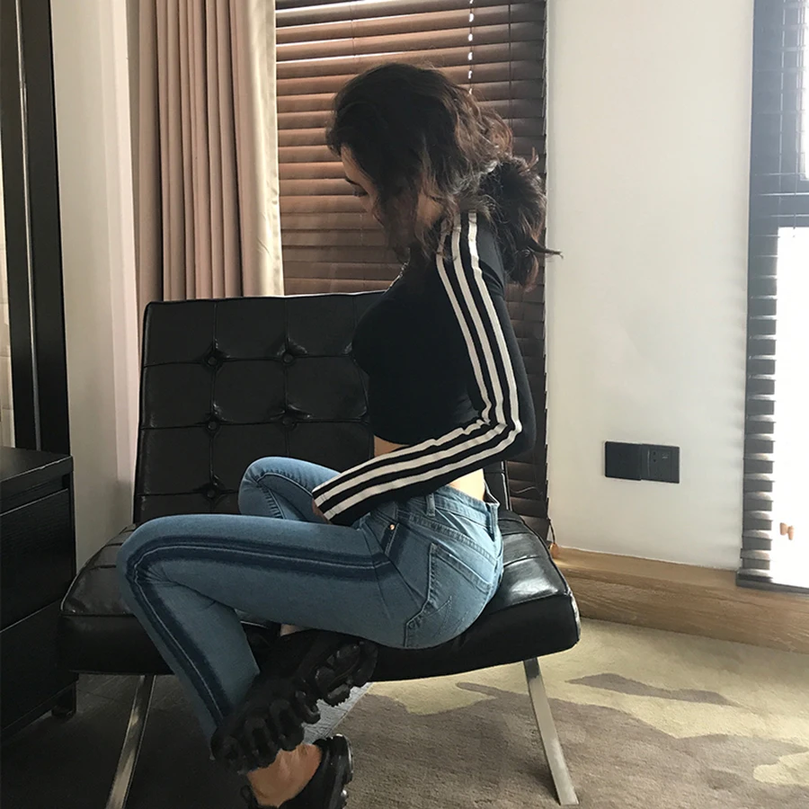 Women Round Neck Short Top Zipper Slim Coat Long Sleeve Top Crop Moda Mujer 2019 Trendy Clothes For Women  70j107