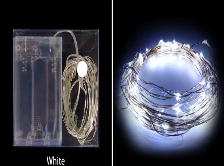 Silver wire LED string light-White