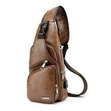 Новые мужские отдыха спортивная сумка зарядка через USB интерфейс нагрудный карман Открытый бизнес косой сумка