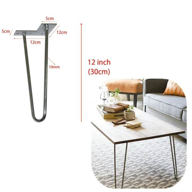 12 Hairpin Legs 2 Rods Design Stainless Steel Table 3 8 Dia