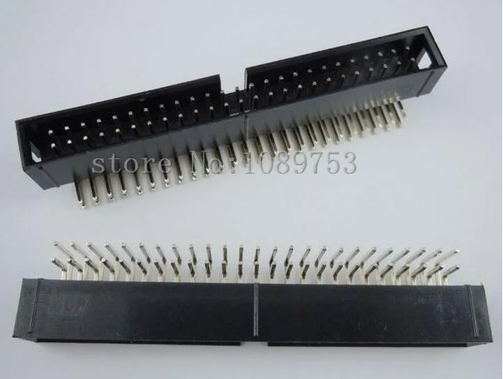

10pcs 2.54mm 2x25 50 Pin Right Angle Male Shrouded PCB Box header IDC Connector