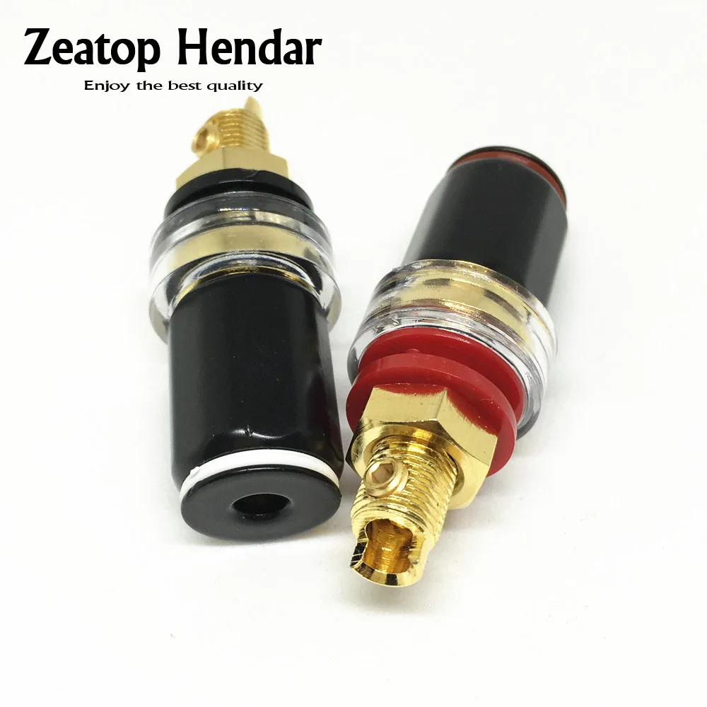 

2Pcs New High Quality Brass Crystal Binding Post for Thread Audio Speaker Amplifier 4mm Banana Plug Sockets Terminals Connector