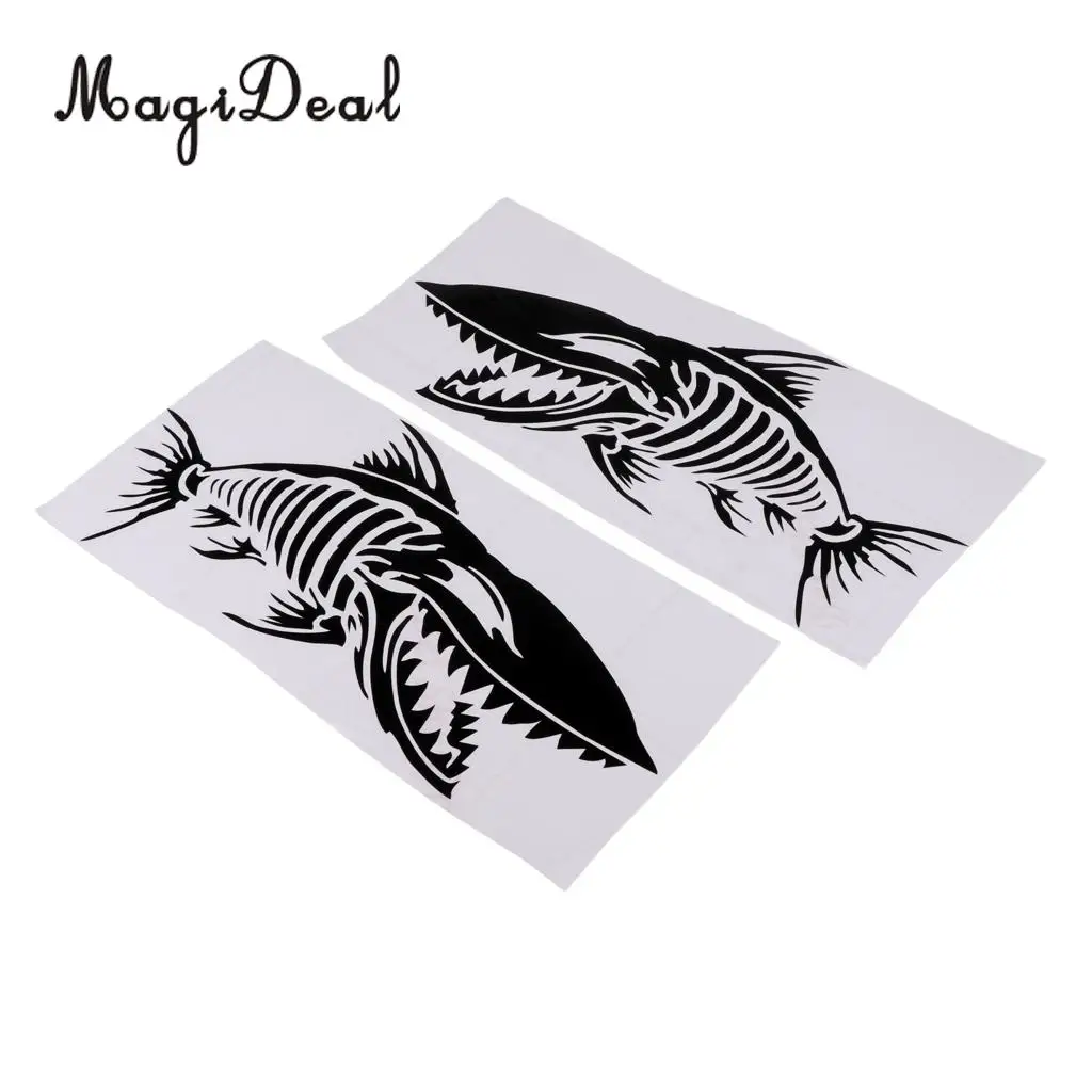 2Pcs Durable Large Skeleton Fish Bone Stickers Decals for Kayak Canoe Fishing Boat Dinghy Car Truck Window Graphics Accessories