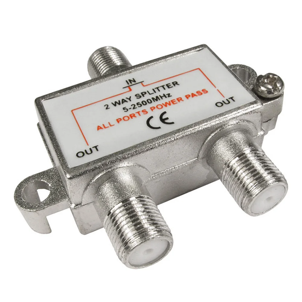 

Connector Splitter 2 way F plug split into 2 satelitte sky signal splitter