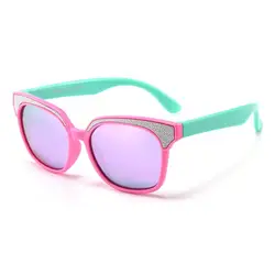 Модные блестящие солнцезащитные очки детские солнечные очки Детские поляризованные Силиконовые рамки солнцезащитные очки UV400 Мальчик