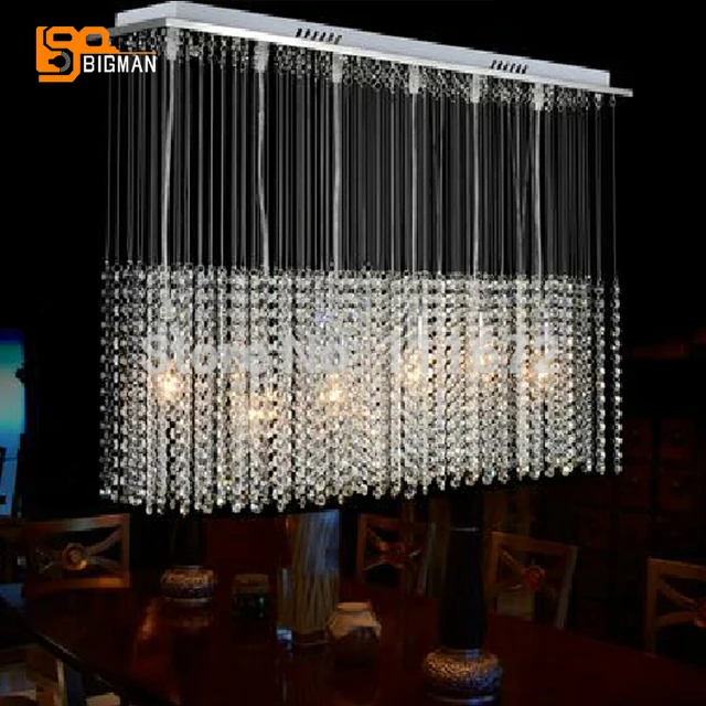 Us 250 25 9 Off New Modern Linear K9 Crystal Chandelier Lamp Rectangular Light Fixtures For Home In Chandeliers From Lights Lighting On