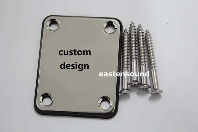 

Chrome custom design Electric Guitar Neck Plate&4 Screws
