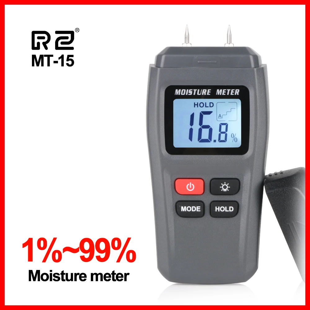Kopen RZ Draagbare Hout Vochtmeter Hygrometer hout Hout Boom Dichtheid Digitale Elektrische Tester meetinstrument MT 15