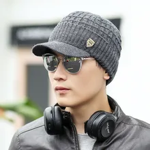 Мужская теплая мешковатая плетеная бейсболка, вязаная крючком Зимняя шерстяная вязаная Лыжная шапка, шапка s