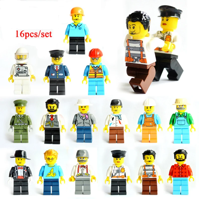 

LegoINGlys minifigure series set Building Blocks Bricks DIY Toys Educational Figures City Police Soldier for kids Christmas Gift