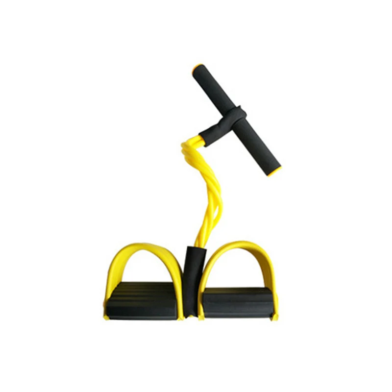 Оборудование для похудения, тренажер для растяжения 4 трубок, спортивный расширитель для ног, латексная веревка для растягивания ног, гимнастическая веревка - Цвет: Цвет: желтый