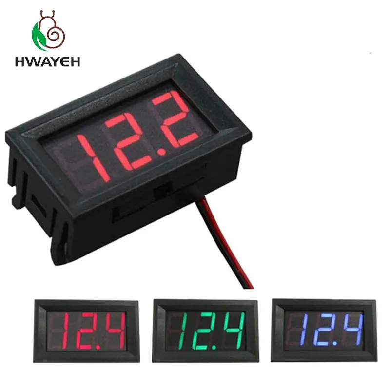 

Digital Voltmeter DC 4.5V to 30V Digital Voltmeter Voltage Panel Meter Red/Blue/Green For 6V 12V Electromobile Motorcycle Car