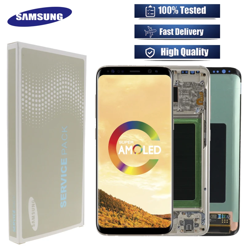 

Original LCD For Samsung Galaxy S8 G950 G950F Burn-in Shadow Lcd Display With Touch Screen Digitize