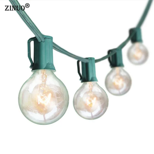ZINUO 3 m 10 unids G40 bulbo globo Cadena de luz con claro bombilla 220