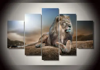

New Arrival Rushed Oil Painting Unframed Animals for Lion Group Children's Room Decor Print Picture Canvas By Numbers