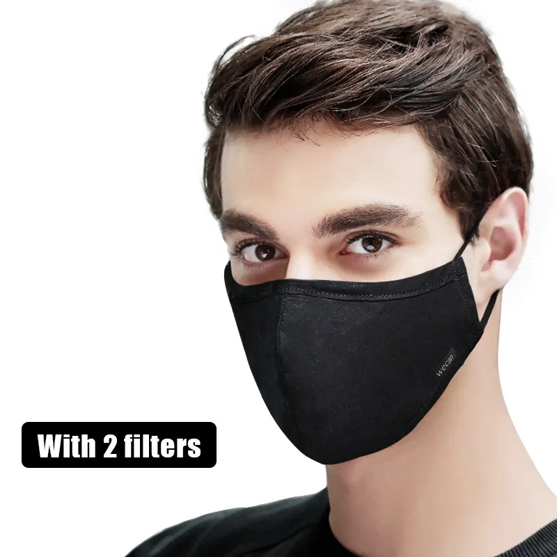ZWZCYZ противопылевая маска для рта, хлопковая маска для лица, одноразовая многоразовая маска для рта, дышащая теплая Ветрозащитная маска - Цвет: Men-Black
