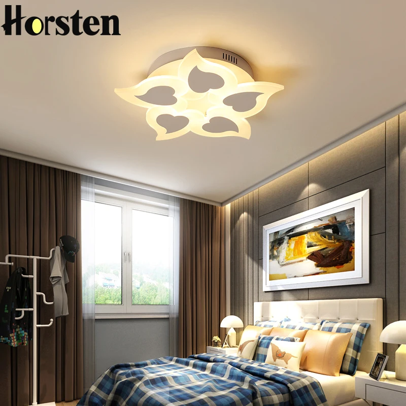 

Simple Flower Acrylic LED Ceiling Lights Lamp With Remote Control Modern Ceiling Lamps For Dining Room Bedroom Study AC110-240V