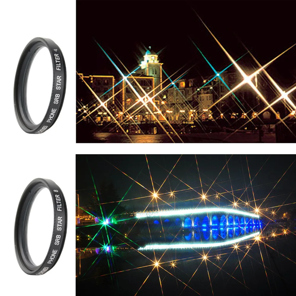 ZOMEI Professional Smart Phone Camera Lens Filters Universal 37MM M3 4 Points + 6 Points + 8 Points Lens Filter Set CD50