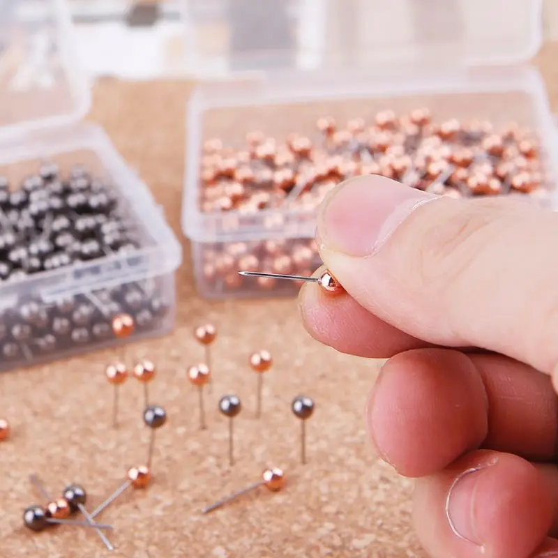 Push Pins 400 PCS Map Tacks Push Pins with Round Plastic Head and Steel Point Thumb Tacks Pin Office School