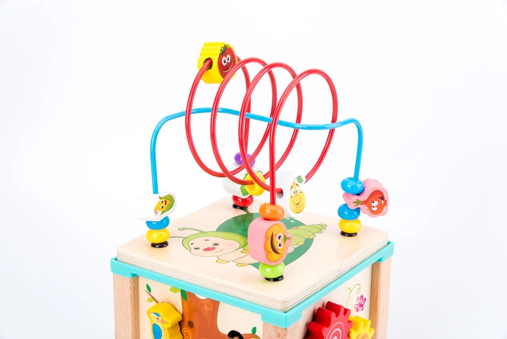 Детские деревянный Монтессори игрушки вокруг шарика лабиринт изучение форм фигур Мультяшные часы обучающие игрушки для детей