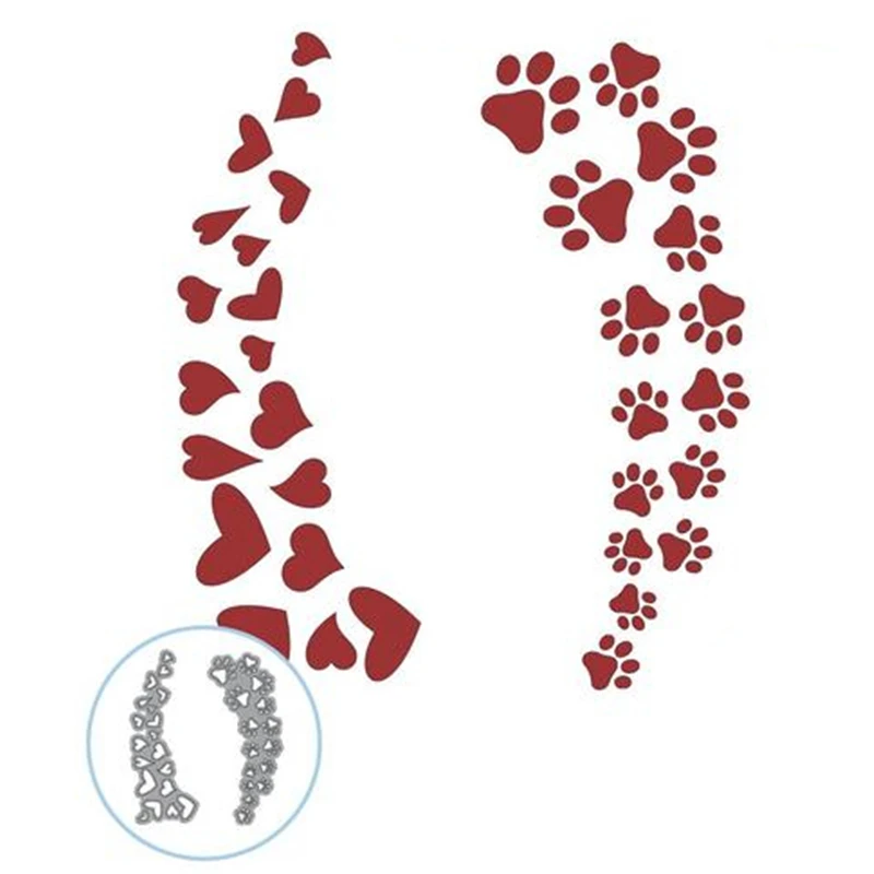 

Naifumodo Hearts Footprint Metal Cutting Dies for Scrapbooking Valentine Card Making Embossing Die Cut Crafts Stencil New 2019