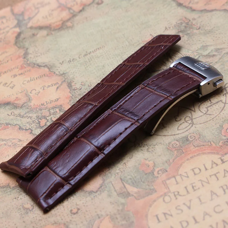 20mm 22mm High quality Watchband for luxury watches mens hours Brown Cowhide Leather Watch straps bracelet