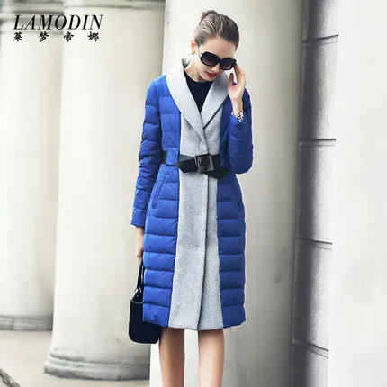 Cheap 2016 new hot winter Thicken Warm woman Down jacket Coat Parkas Outerwear Splice Slim Luxury long plus size XL Hit color