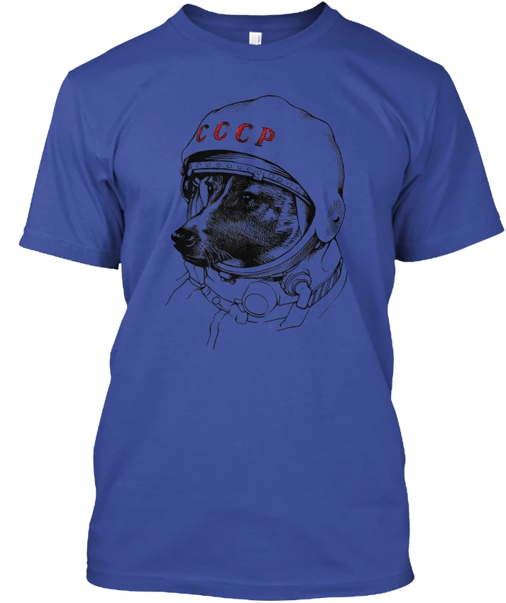 Лайка Space Traveler Cccp Популярные Tagless футболка|Футболки| |