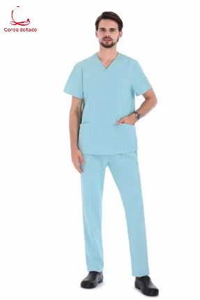 

Antibacterial fabric surgical suit for men short sleeve brush hand suit for pets hospital doctor working clothes for women
