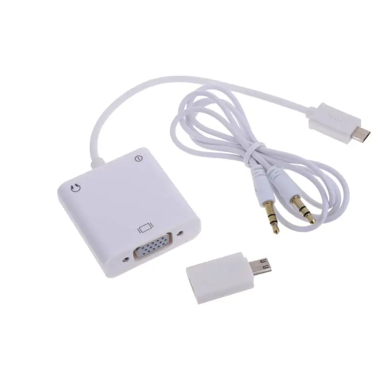 Video Adapter Micro USB to VGA adapter Converter with 3.5mm Audio Cable For Samsung HTC LG Mobile Phone Video Adapter Micro USB to VGA adapter Converter with 3.5mm Audio Cable For Samsung HTC LG Mobile Phone