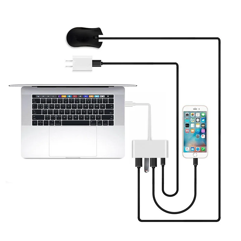 Usb-концентратор 3,0 Тип C концентратор USB 3,0 разветвитель 3 порта Мульти USB C хаб USB-C концентратор 2,0 несколько с функцией зарядки для ноутбука