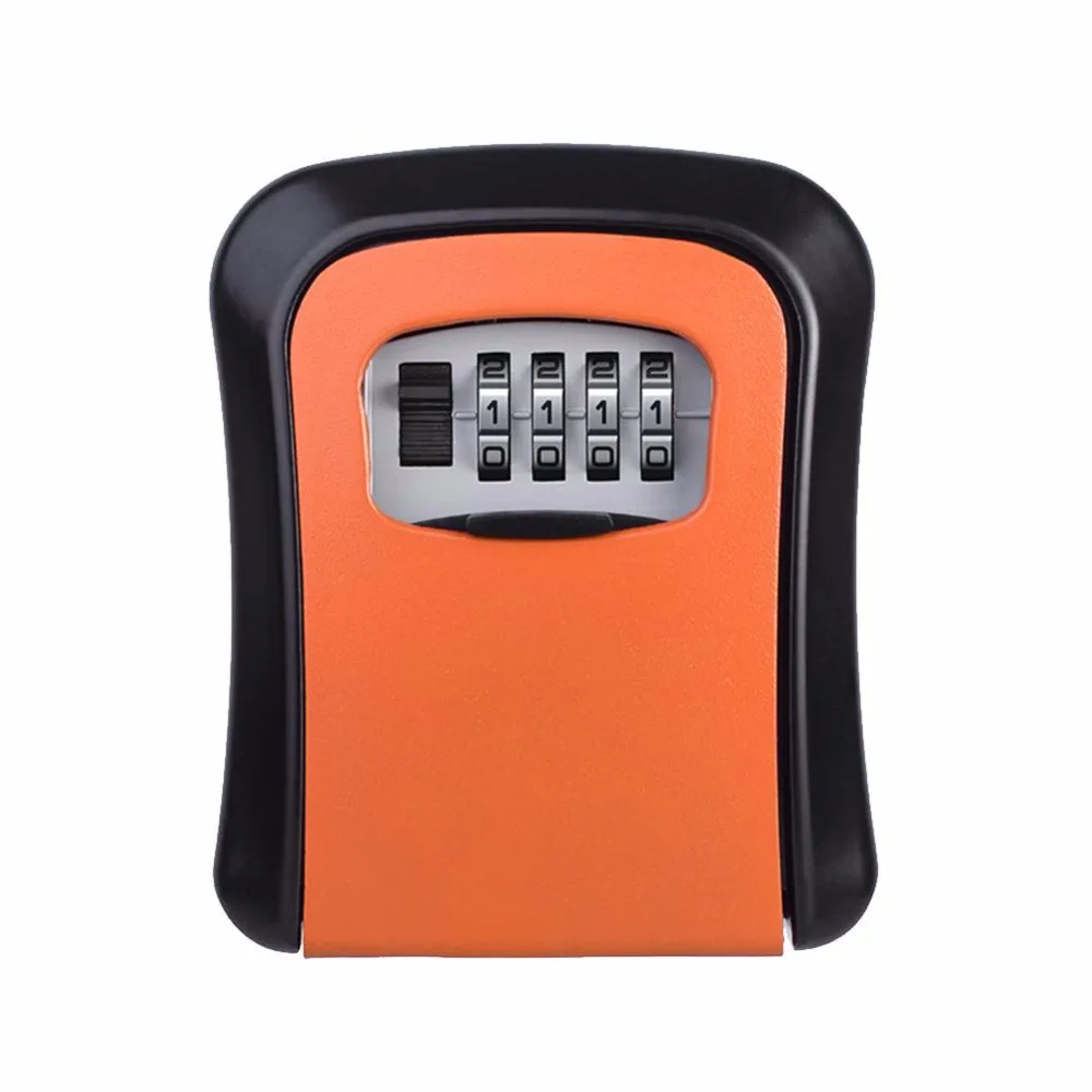 Wall Mount Key Storage Box Organizer Security Keyed Door Lock with 4 Digit Combination Password Zinc Alloy Secret Safe