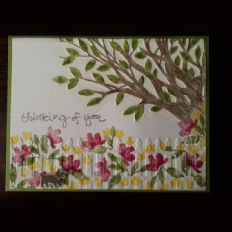 DiyArts سياج خشبي الحدود المعادن قطع يموت ل سكرابوكينغ بطاقة جعل ألبوم النقش الحرف Diecut حصيرة عيد الميلاد جديد 2019