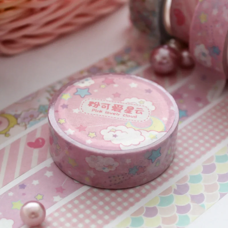 Креативное милое и сердечком для девочек лента Washi Kawaii розовый единорог клей Sky лента DIY Скрапбукинг Стикеры этикетки клейкая лента