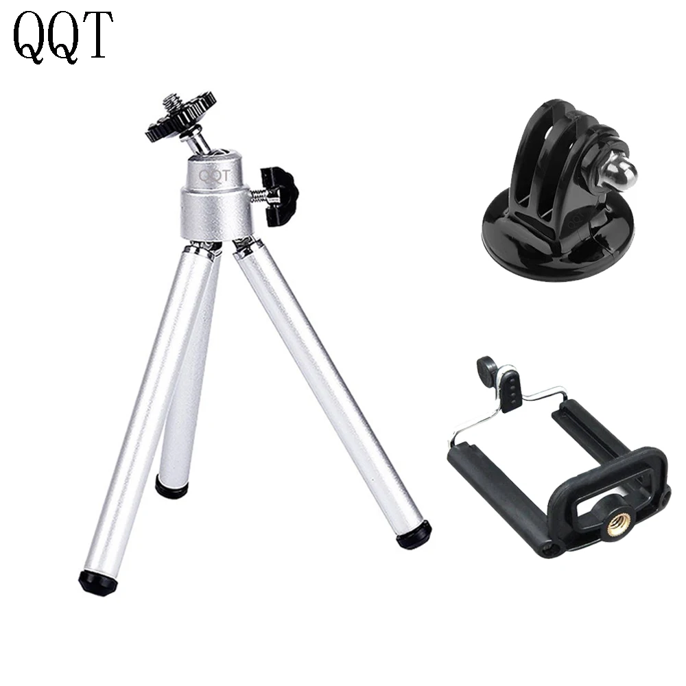 QQT for GoPro Tripod + Bracket Mount Stand Clip Mount Adapter For Go