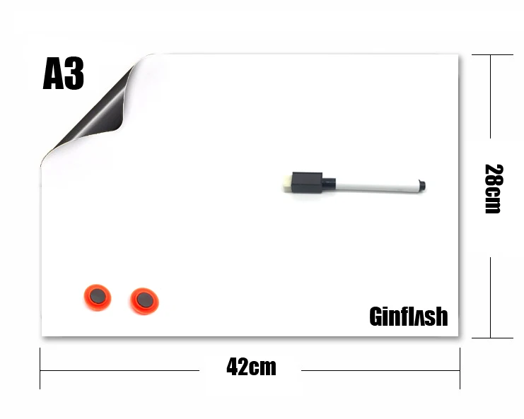 1 компл. 42*28 см мягкий Холодильник Гибкий A3 доска магнитная Примечания холодильник Памятка водонепроницаемый 1 маркер и 2 кнопки